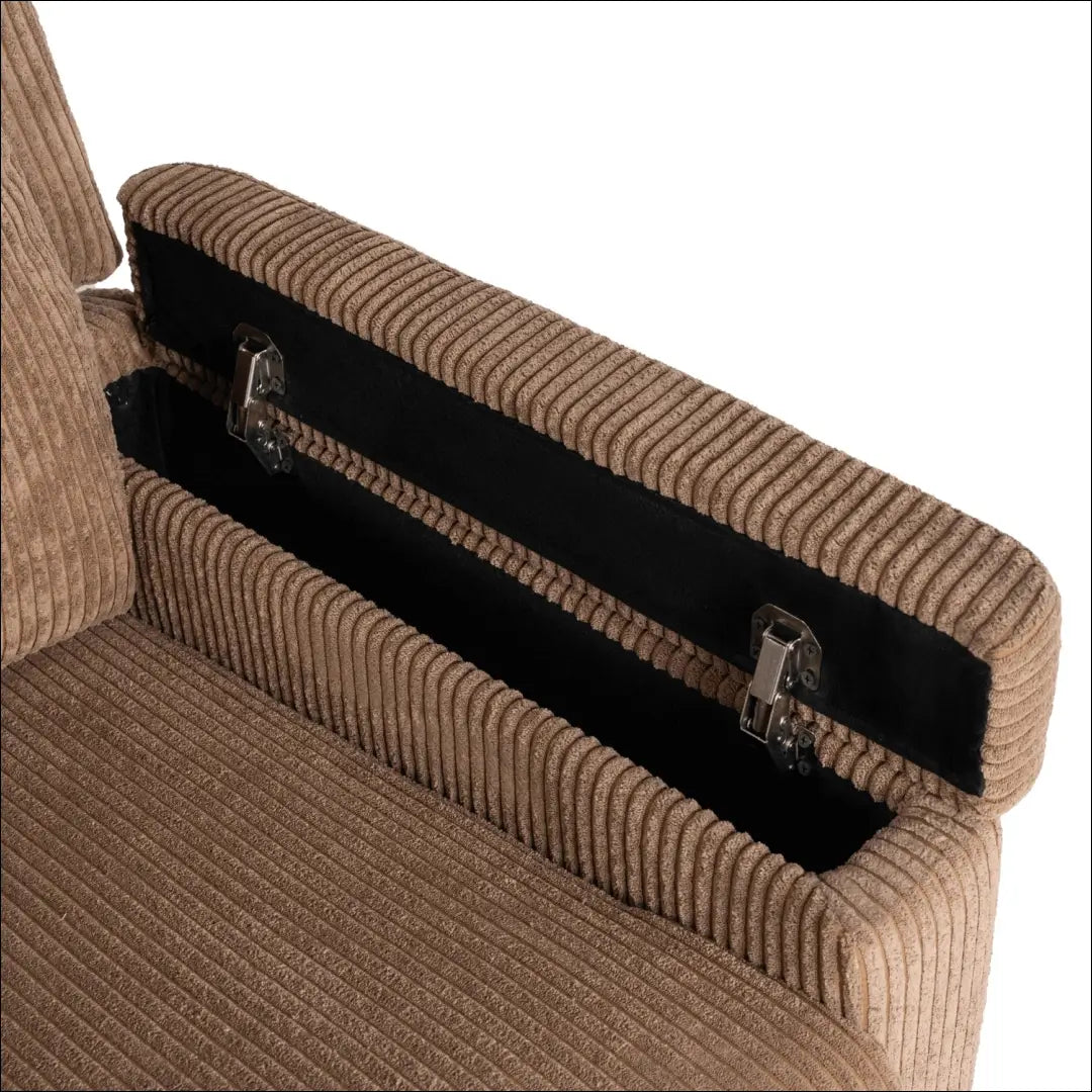 Išskleidžiamas masažinis fotelis su korduro audiniu rudos spalvos TE817 - €319 Save 15% __label:Pristatymas 5-14 d.d.,