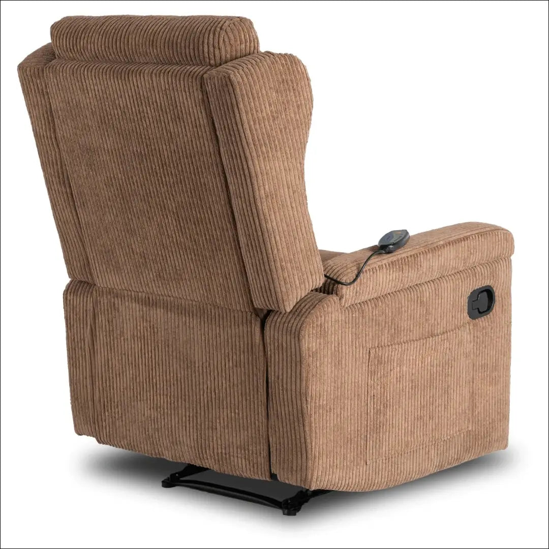 Išskleidžiamas masažinis fotelis su korduro audiniu rudos spalvos TE817 - €319 Save 15% __label:Pristatymas 5-14 d.d.,