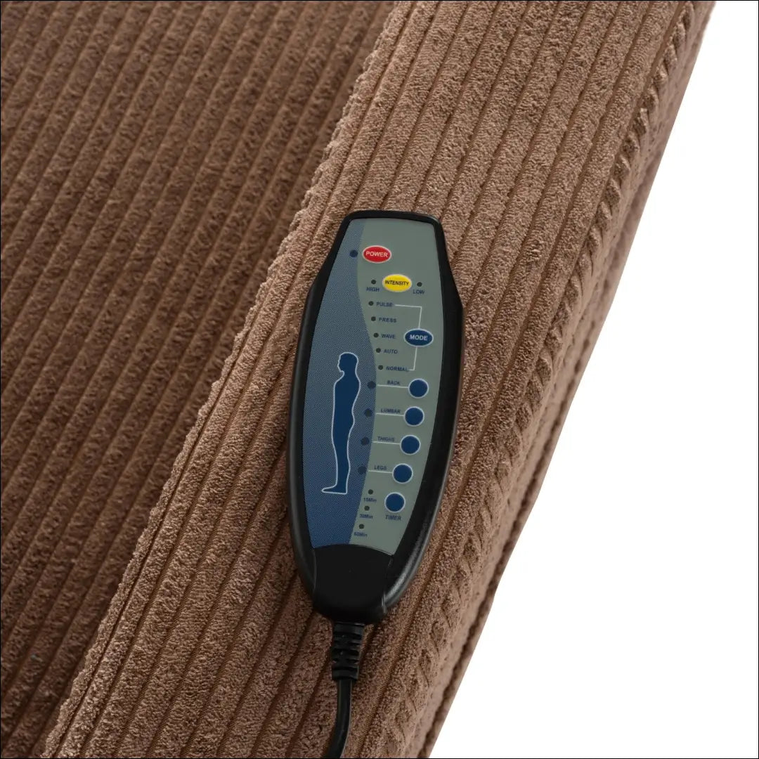 Išskleidžiamas masažinis fotelis su korduro audiniu rudos spalvos TE817 - €319 Save 15% __label:Pristatymas 5-14 d.d.,
