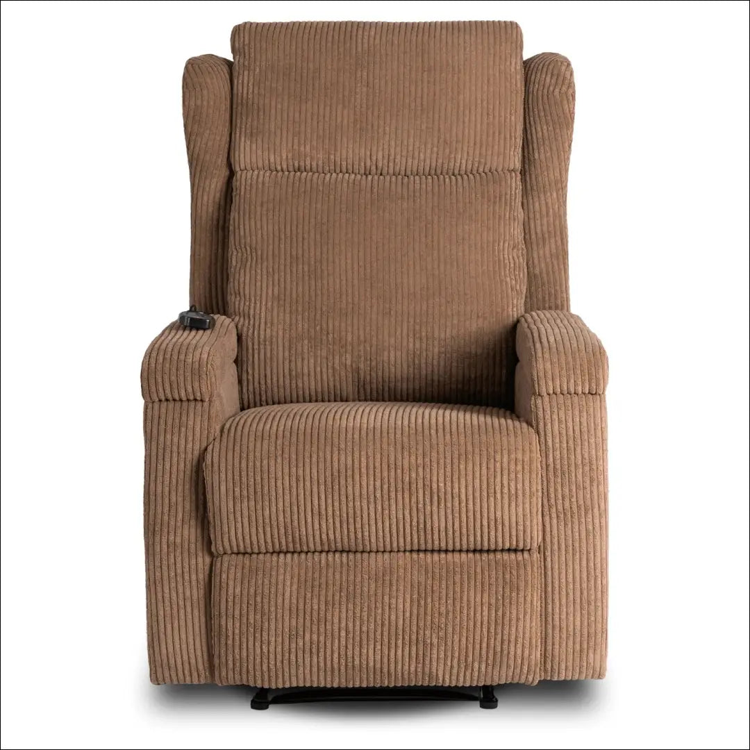 Išskleidžiamas masažinis fotelis su korduro audiniu rudos spalvos TE817 - €319 Save 15% __label:Pristatymas 5-14 d.d.,
