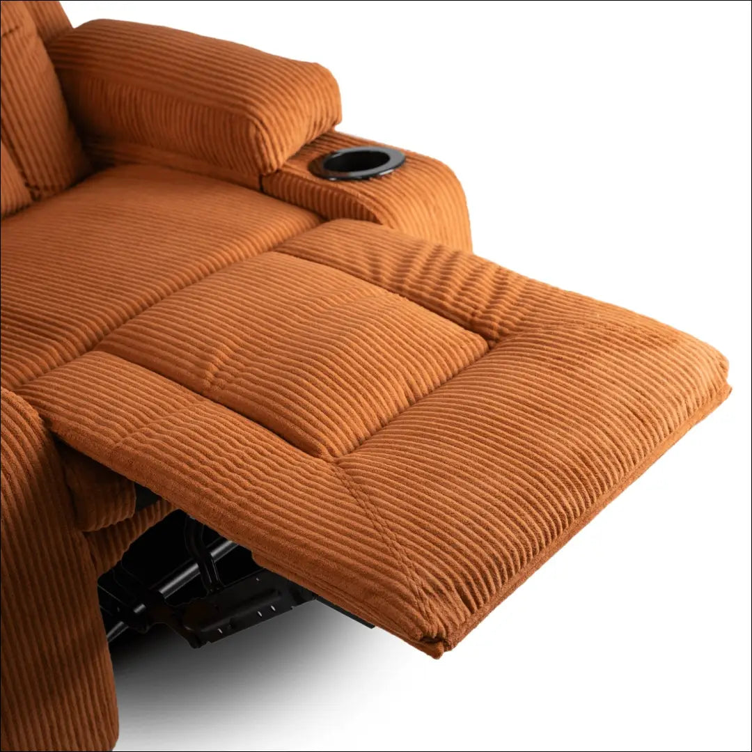 Išskleidžiamas masažinis fotelis su korduro audiniu rusvos spalvos TE499 - €323 Save 15% __label:Pristatymas 5-14 d.d.,