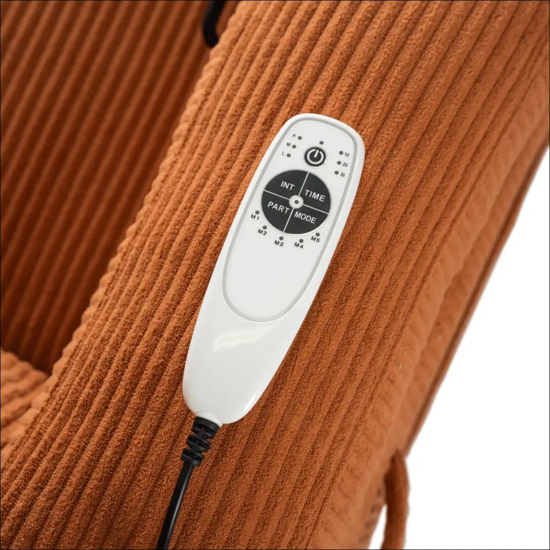 Išskleidžiamas masažinis fotelis su korduro audiniu rusvos spalvos TE499 - €323 Save 15% __label:Pristatymas 5-14 d.d.,