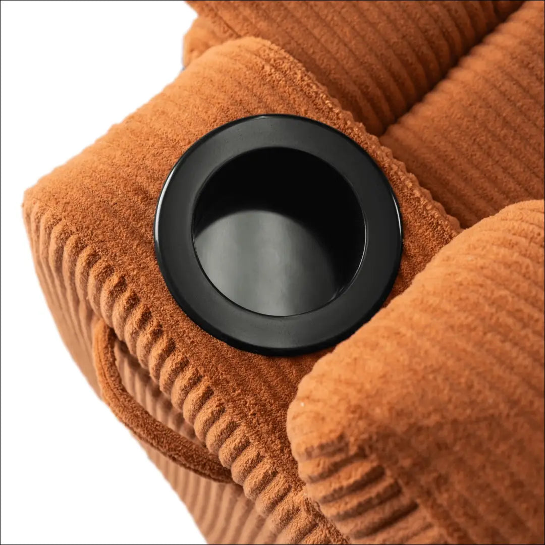 Išskleidžiamas masažinis fotelis su korduro audiniu rusvos spalvos TE499 - €323 Save 15% __label:Pristatymas 5-14 d.d.,