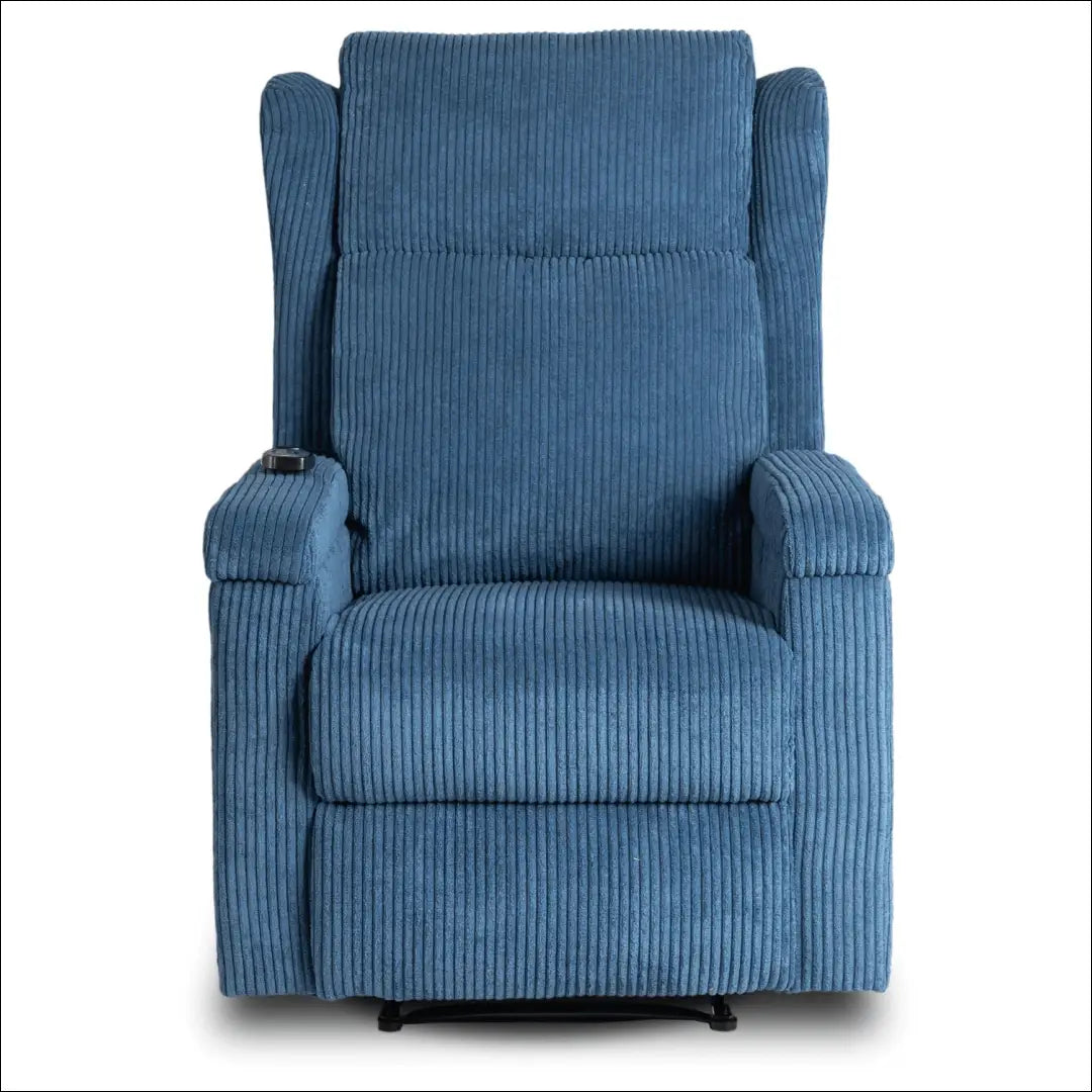 Išskleidžiamas masažinis fotelis su korduro audiniu tamsiai mėlynos spalvos TE820 - €319 Save 15% __label:Pristatymas