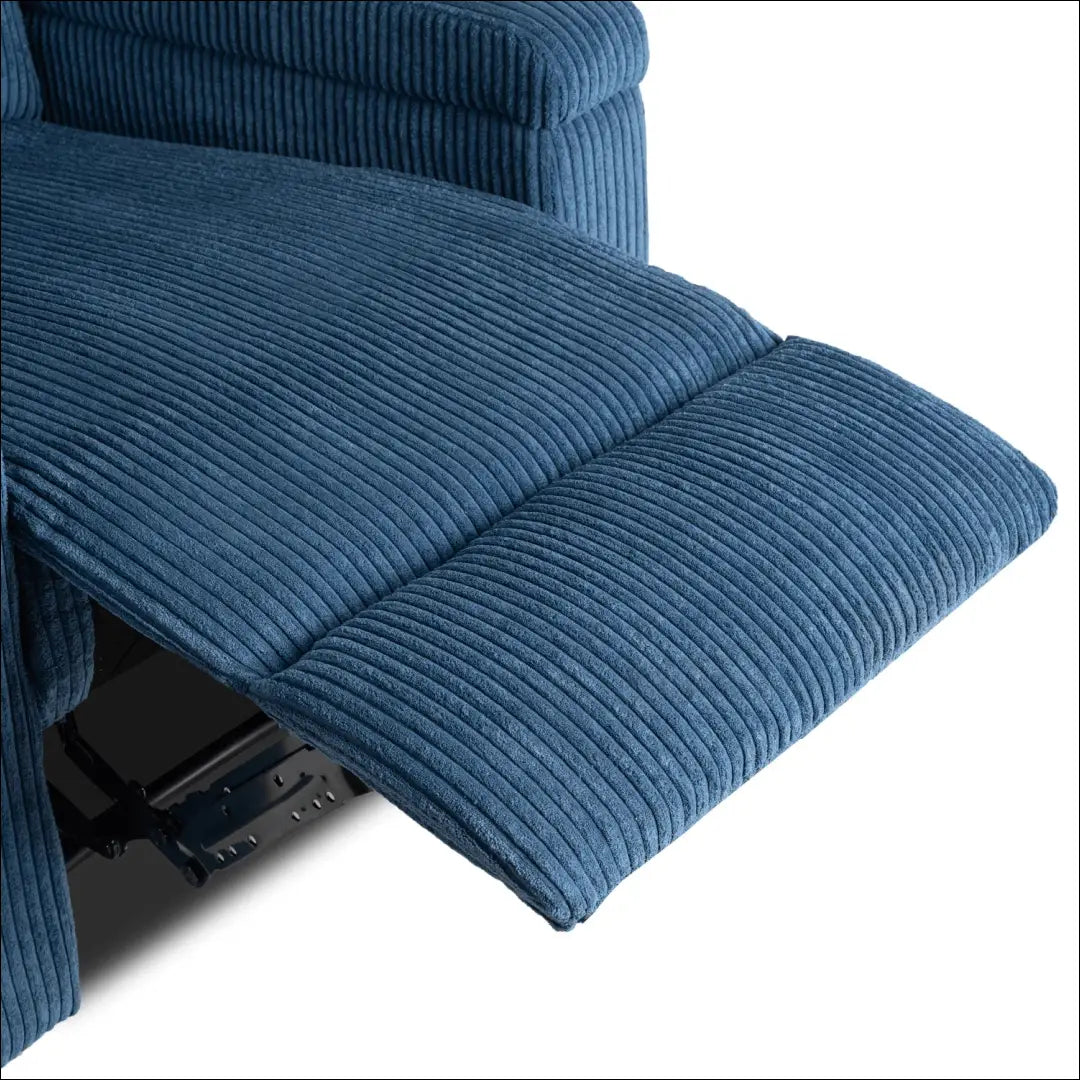 Išskleidžiamas masažinis fotelis su korduro audiniu tamsiai mėlynos spalvos TE820 - €319 Save 15% __label:Pristatymas
