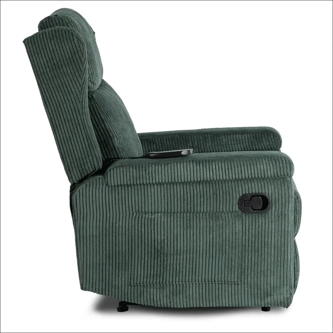 Išskleidžiamas masažinis fotelis su korduro audiniu žalios spalvos TE816 - €319 Save 15% __label:Pristatymas 5-14 d.d.,