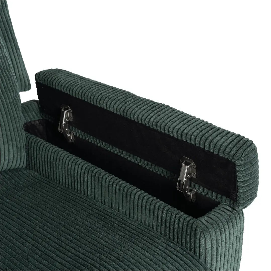 Išskleidžiamas masažinis fotelis su korduro audiniu žalios spalvos TE816 - €319 Save 15% __label:Pristatymas 5-14 d.d.,