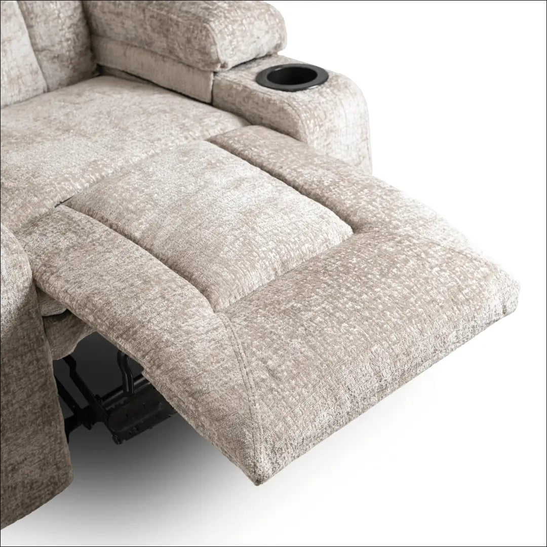 Išskleidžiamas masažinis fotelis su veliūro audiniu smėlio spalvos TE573 - €334 Save 15% __label:Pristatymas 5-14 d.d.,