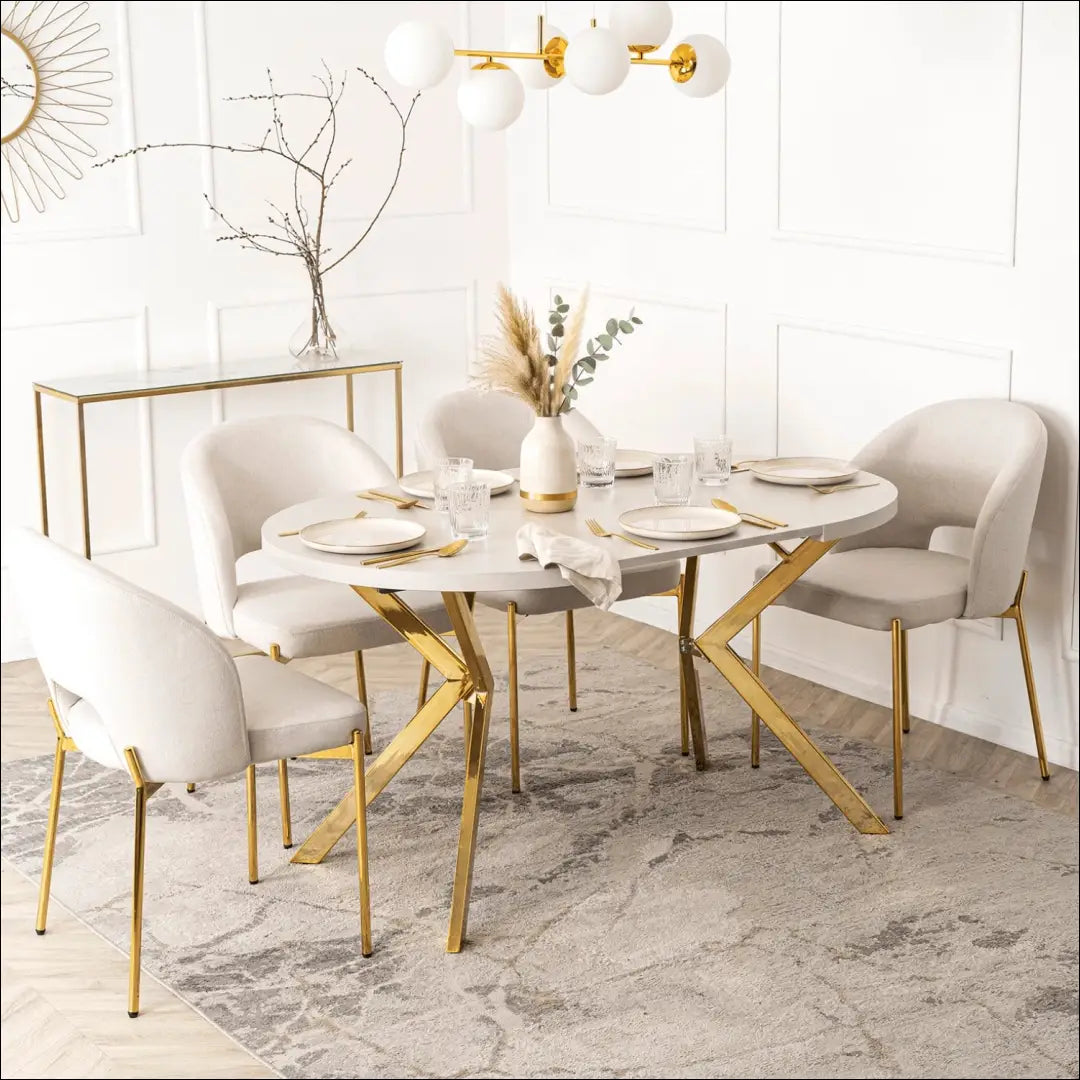 Išskleidžiamas stalas 100–250 cm kašmyro/aukso spalvos TE2535 - €398.26 Save 15% __label:Pristatymas 5-14 d.d.,