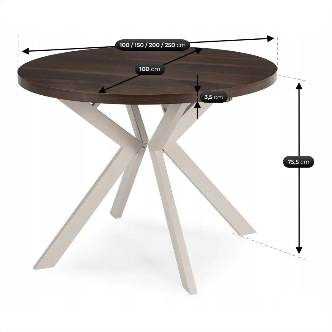 Išskleidžiamas stalas 100–250 cm riešutmedis/kašmyras TE2553 - €364 Save 15% __label:Pristatymas 5-14 d.d., Newelite