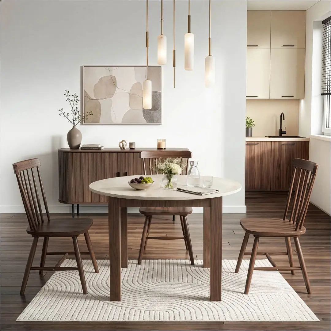 Išskleidžiamas stalas 102–142 cm travertinas/gražus riešutmedis TE2549 - €192 Save 15% __label:Pristatymas 5-14 d.d.,