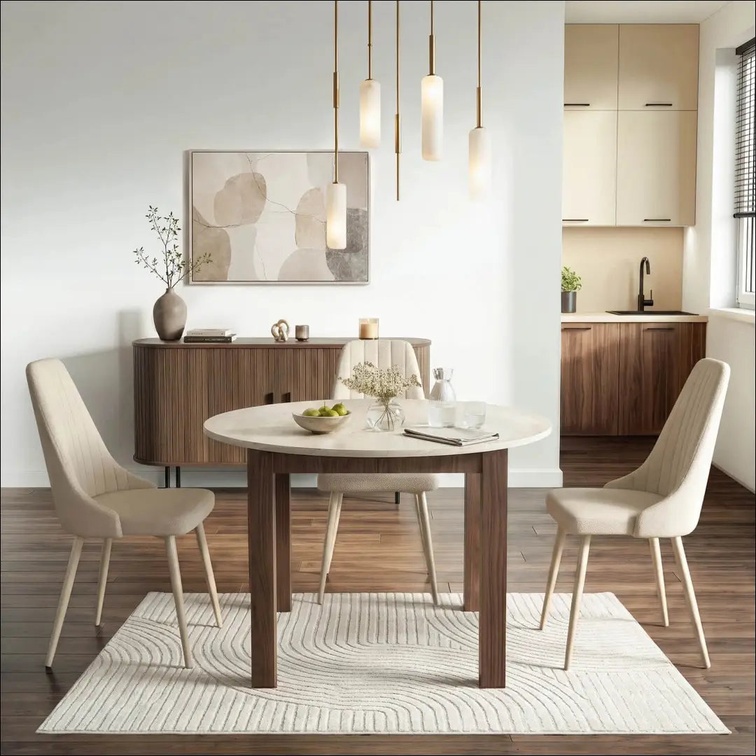 Išskleidžiamas stalas 103–223 cm travertinas/riešutmedis Nice TE2548 - €313.44 Save 15% __label:Pristatymas 5-14 d.d.,