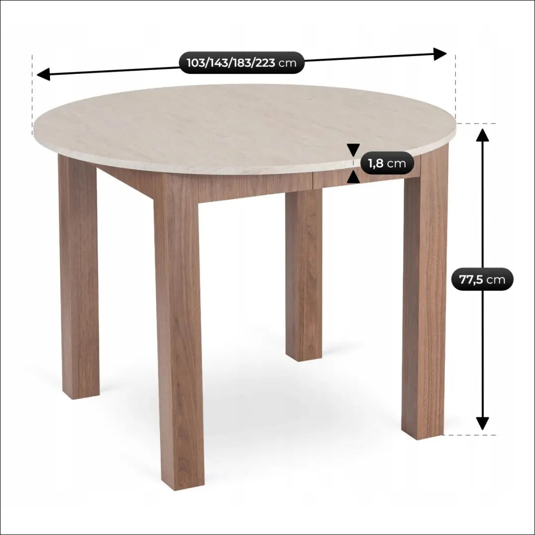Išskleidžiamas stalas 103–223 cm travertinas/riešutmedis Nice TE2548 - €313.44 Save 15% __label:Pristatymas 5-14 d.d.,