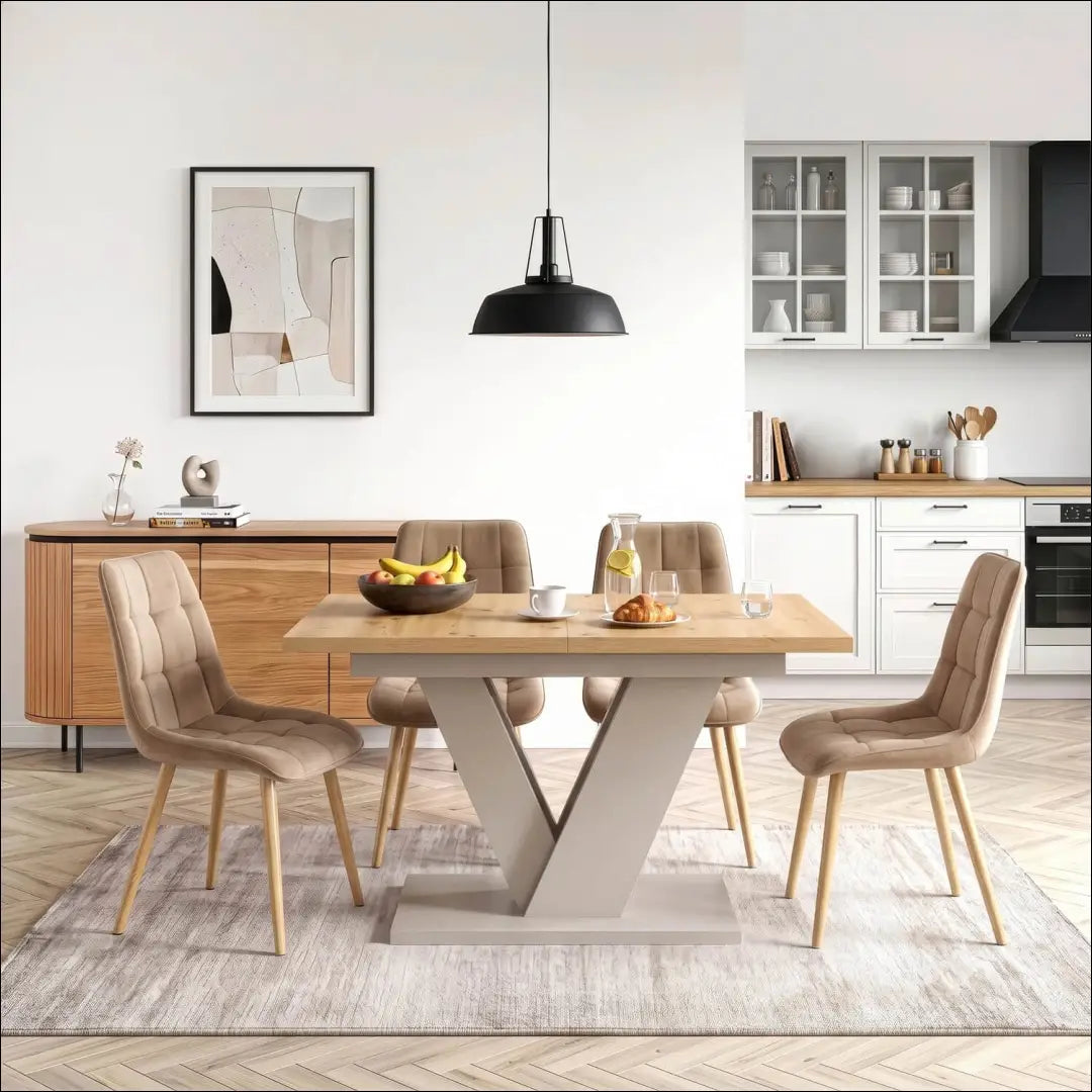 Išskleidžiamas stalas 120–160 cm „Artisan Oak“ / „Cashmere“ TE2537 - €283.93 Save 15% __label:Pristatymas 5-14 d.d.,