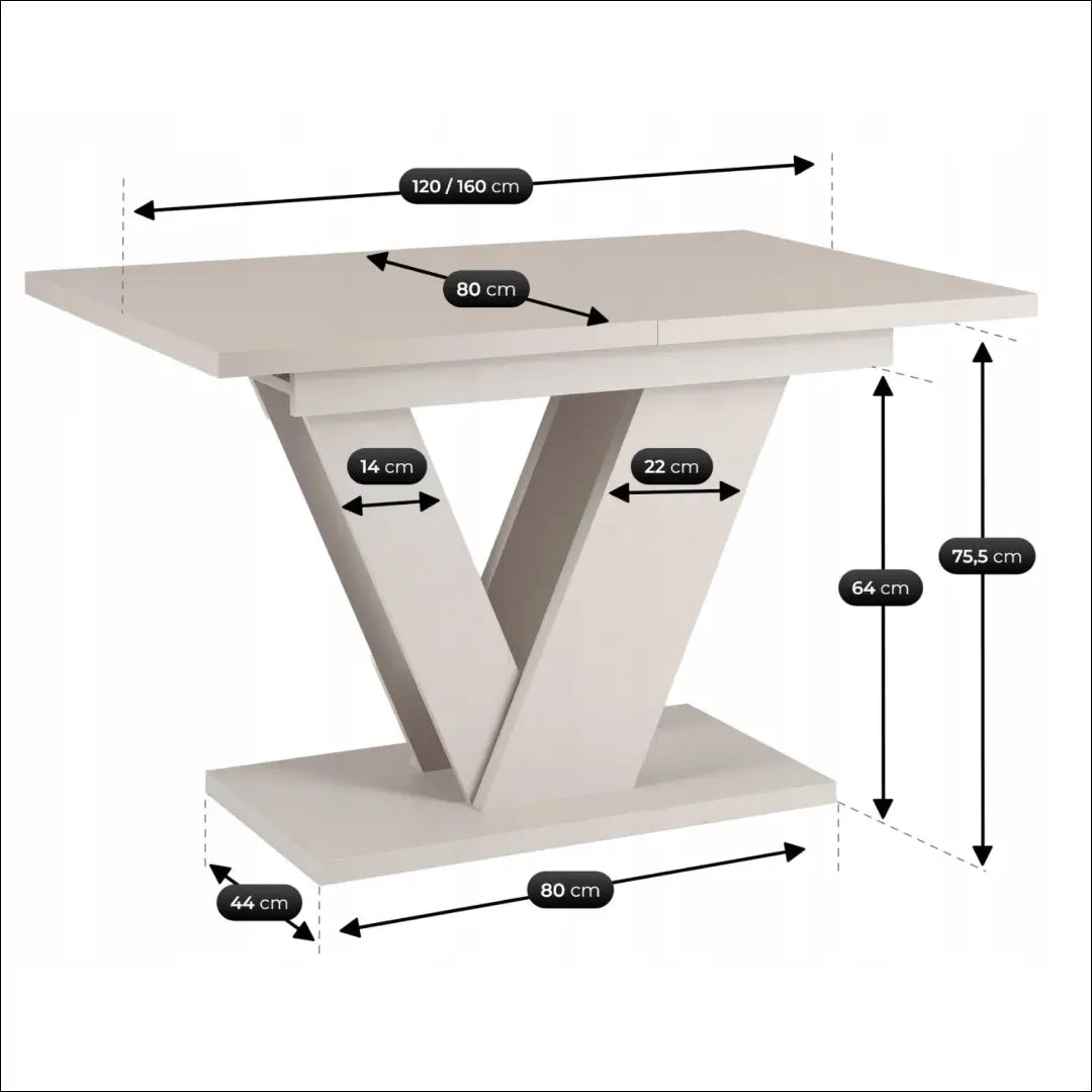 Išskleidžiamas stalas 120–160 cm kašmyras TE2538 - €283.93 Save 15% __label:Pristatymas 5-14 d.d., Newelite Naujausi