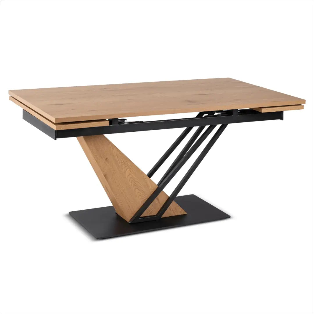 Išskleidžiamas stalas 160–220 cm MDF ąžuolas/juoda TE2462 - €529 Save 15% __label:Pristatymas 5-14 d.d., Newelite