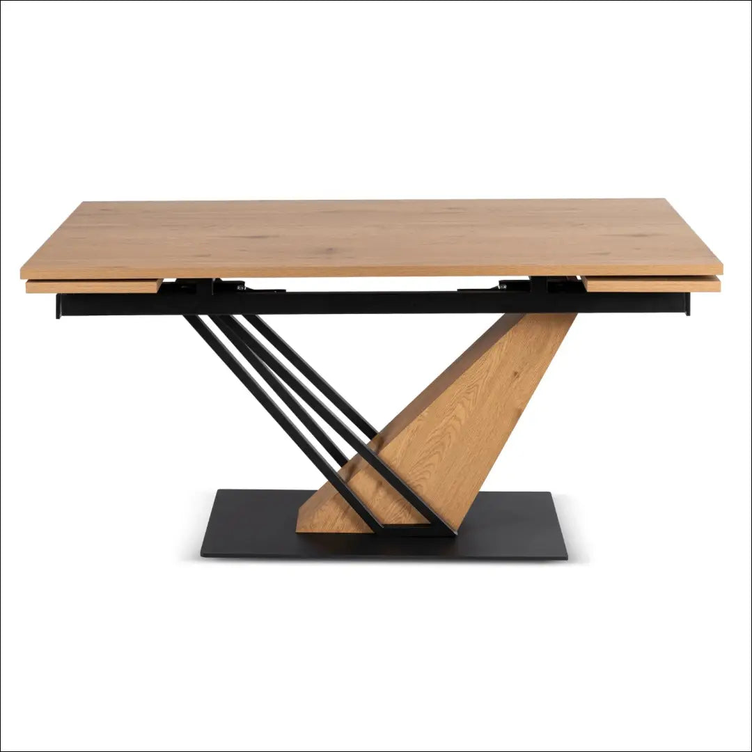 Išskleidžiamas stalas 160–220 cm MDF ąžuolas/juoda TE2462 - €529 Save 15% __label:Pristatymas 5-14 d.d., Newelite