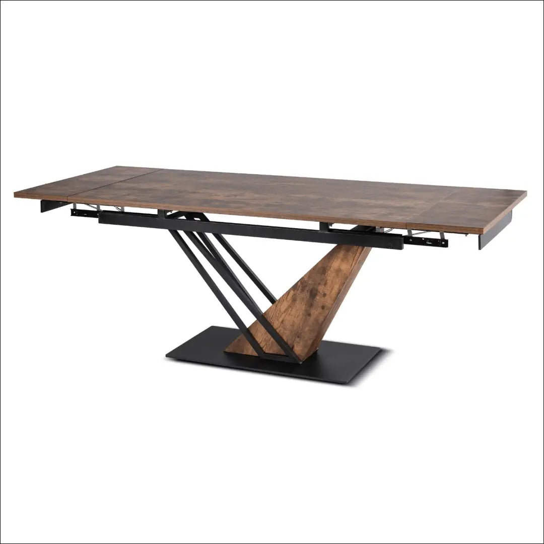 Išskleidžiamas stalas 160–220 cm MDF kaimiško ąžuolo/juodos spalvos TE2403 - €545.76 Save 15% __label:Pristatymas 5-14