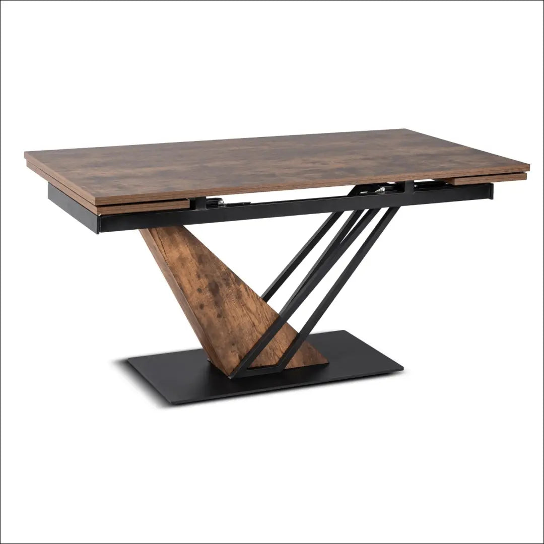 Išskleidžiamas stalas 160–220 cm MDF kaimiško ąžuolo/juodos spalvos TE2403 - €545.76 Save 15% __label:Pristatymas 5-14