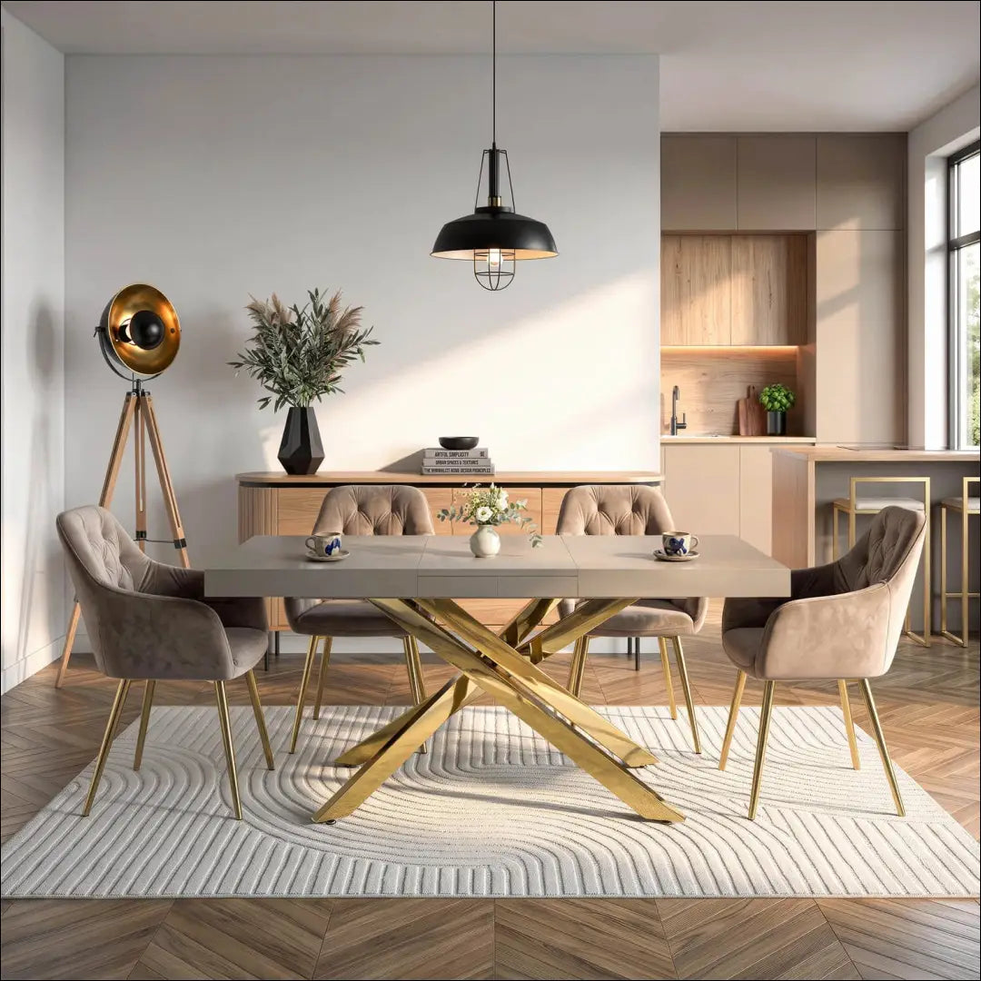 Išskleidžiamas stalas 160–240 cm kašmyro/aukso spalvos TE2613 - €436 Save 15% __label:Pristatymas 5-14 d.d., Newelite