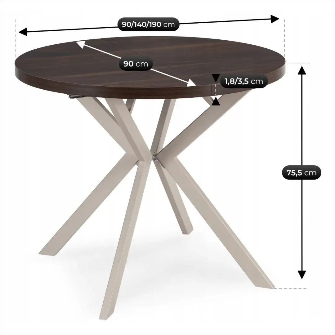 Išskleidžiamas stalas 90–190 cm riešuto spalvos/kašmyro spalvos TE2560 - €314 Save 15% __label:Pristatymas 5-14 d.d.,
