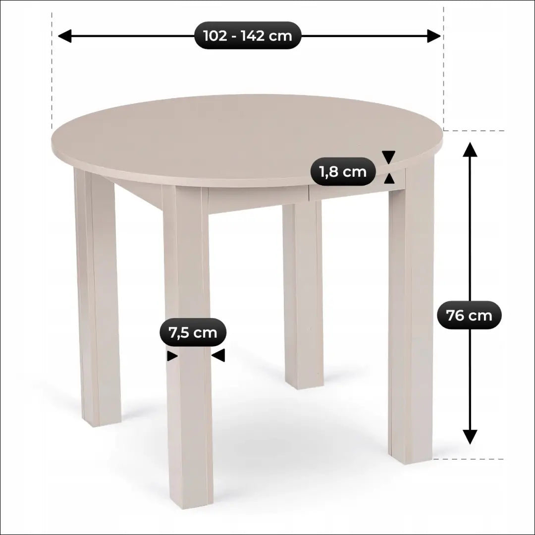 Ištraukiamas stalas 102-142 cm Kašmyro spalvos TE2455 - €178 Save 15% __label:Pristatymas 5-14 d.d., Newelite Naujausi
