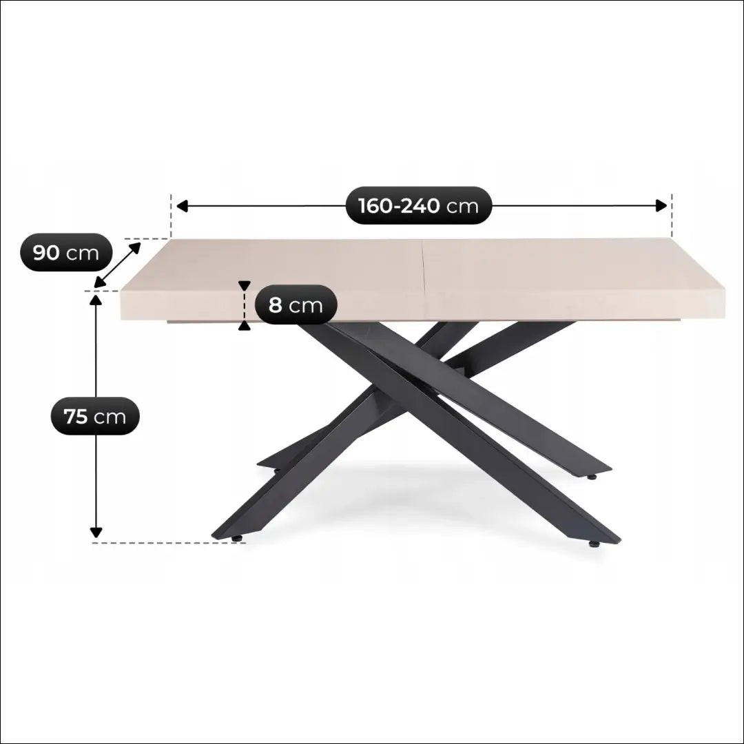 Ištraukiamas stalas 160–240 cm kašmyro/juodas TE2596 - €406.37 Save 15% __label:Pristatymas 5-14 d.d., Newelite