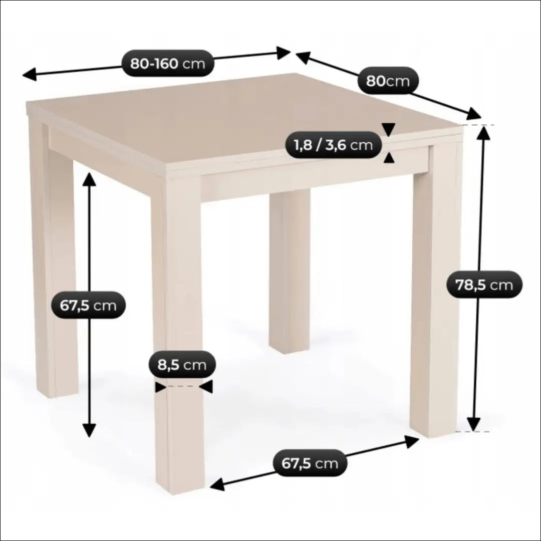 Ištraukiamas stalas 80–160 cm makadamijos riešutmedis TE2407 - €177.01 Save 15% __label:Pristatymas 5-14 d.d., Newelite