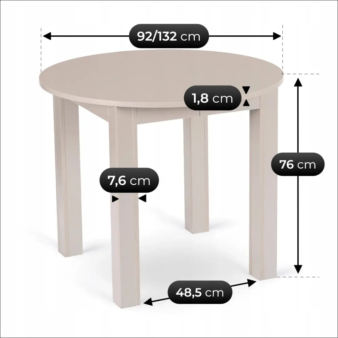 Ištraukiamas stalas 92-132 cm Kašmyro spalvos TE2456 - €178 Save 15% __label:Pristatymas 5-14 d.d., Newelite Naujausi