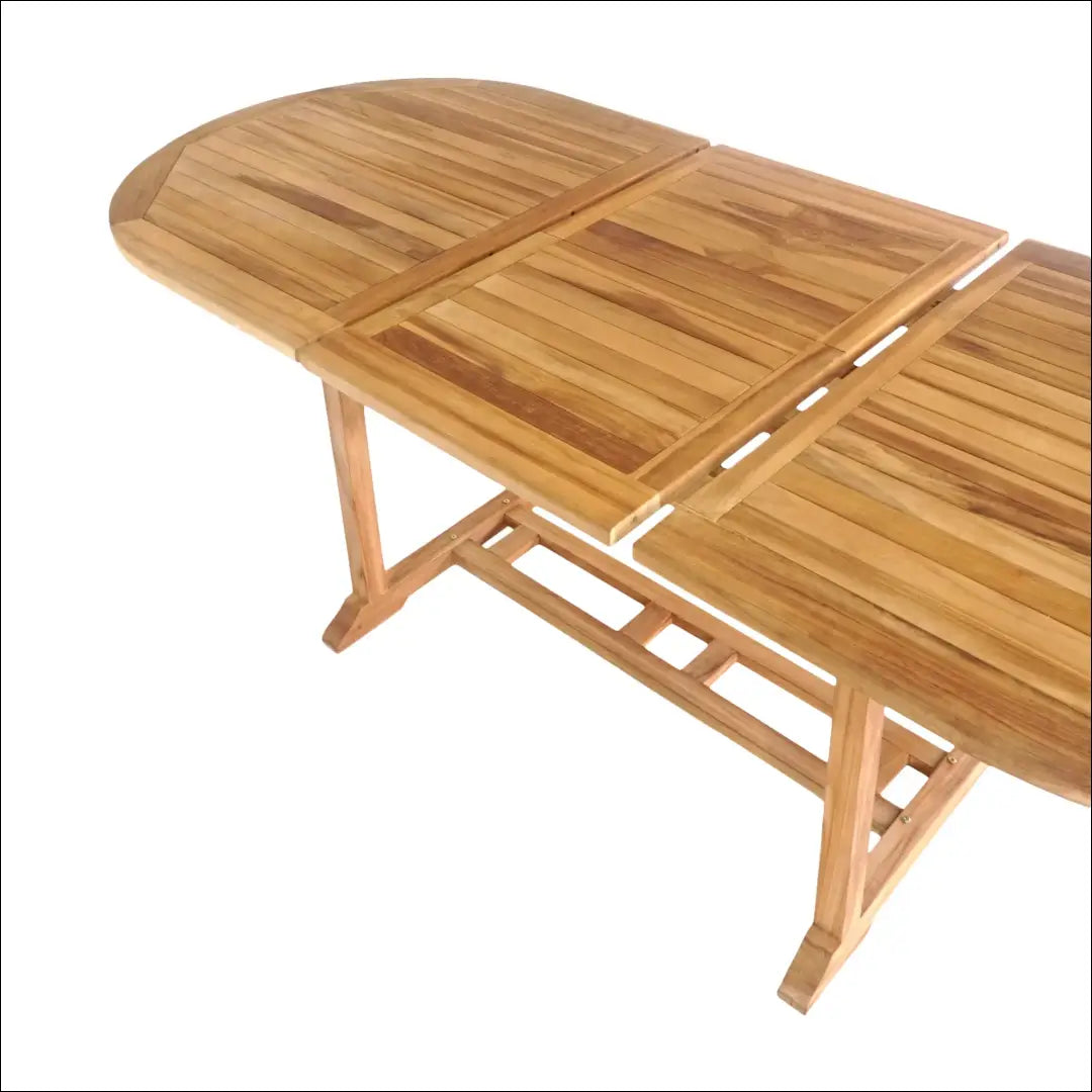 Ištraukiamas valgomojo stalas iš tikmedžio natūralus 90x180/240x75 cm RD1097 - €651 Save 15% __label:Pristatymas 5-14
