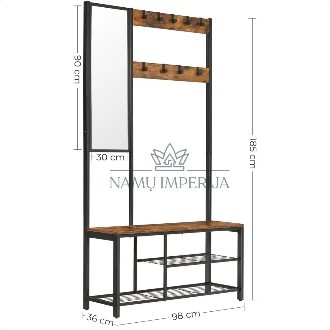 Kabykla su lentynomis ir veidrodžiu KI1066 - €121 Save 50% 100-200, __label:Pristatymas 1-2 d.d., color-juoda,