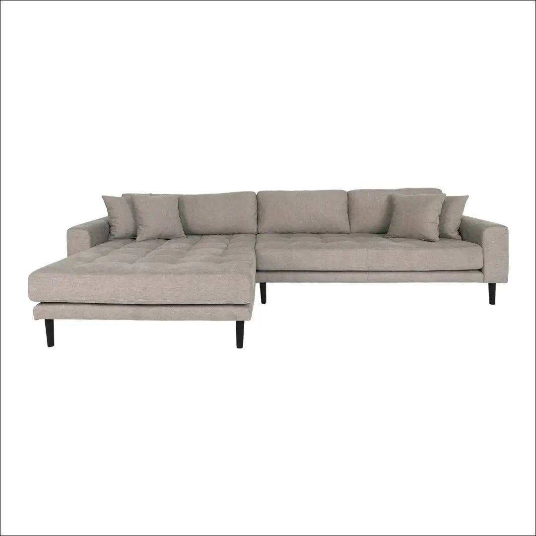Kairinė sofa iš akmens masės su 4 pagalvėlėmis ir juodomis medinėmis kojelėmis RD199 - €1,479 Save 15%