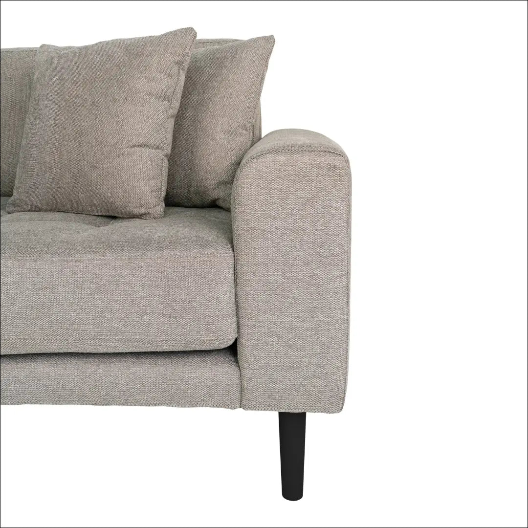 Kairinė sofa iš akmens masės su 4 pagalvėlėmis ir juodomis medinėmis kojelėmis RD199 - €1,479 Save 15%