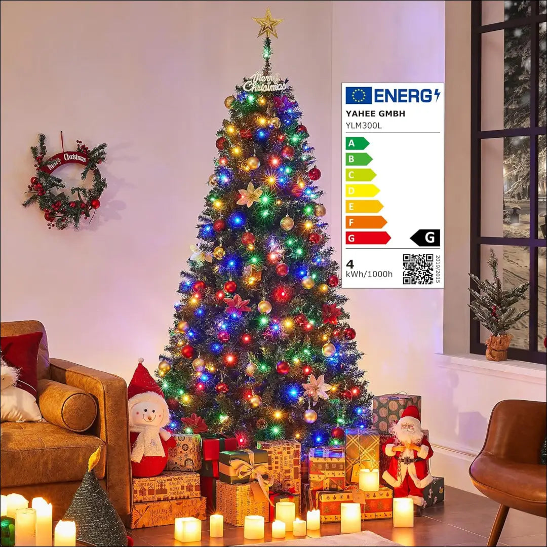 Kalėdinė eglutė su LED lemputėmis (183cm) DI10217 - €125 Save 50% 100-200, __label:Pristatymas 1-2 d.d., color-zalia,