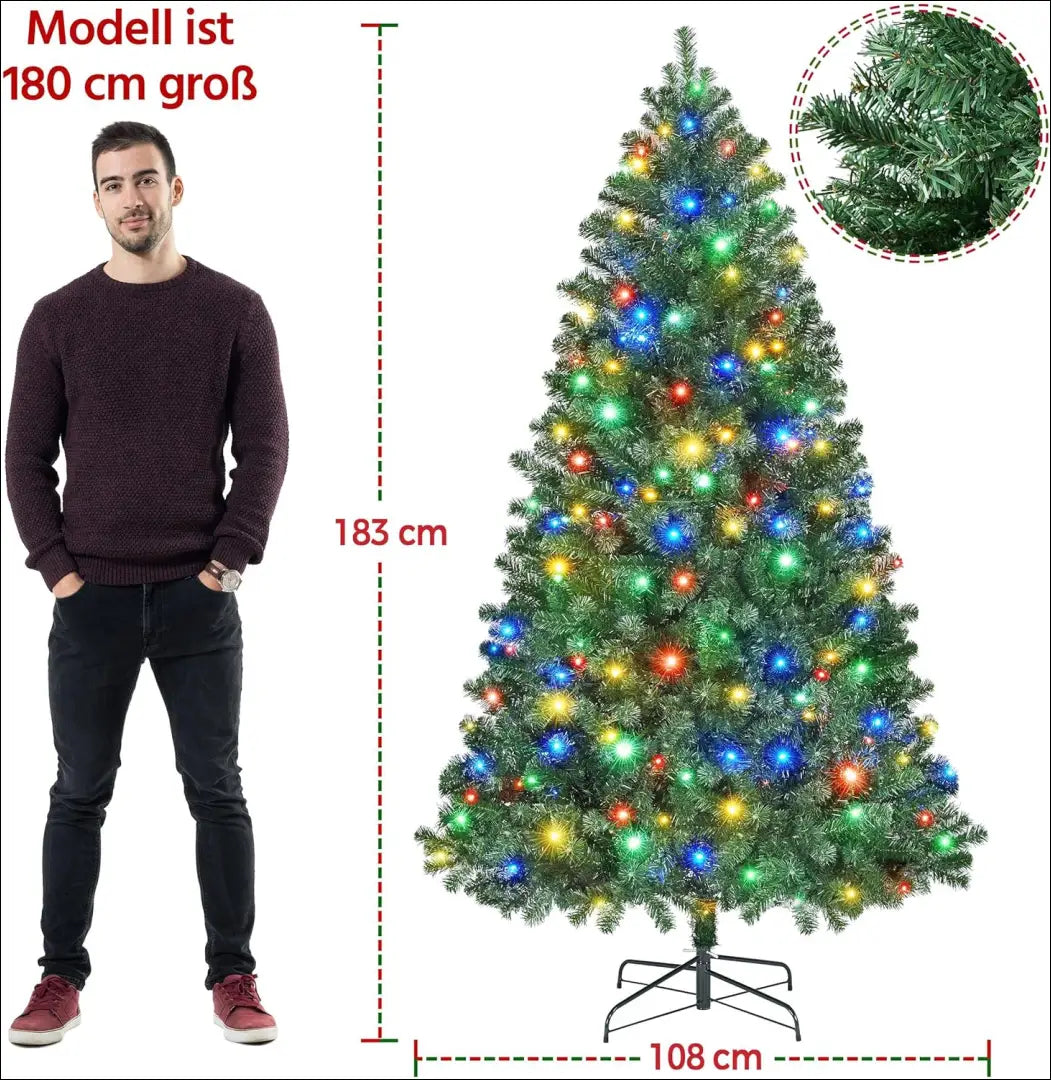 Kalėdinė eglutė su LED lemputėmis (183cm) DI10217 - €125 Save 50% 100-200, __label:Pristatymas 1-2 d.d., color-zalia,