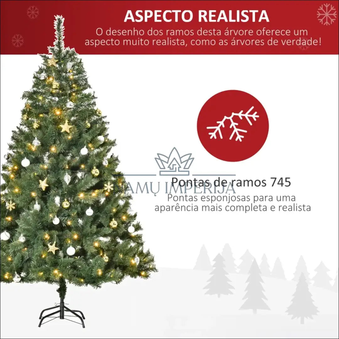 Kalėdinė eglutė su LED lemputėmis ir žaisliukais DI7855 - €75 Save 50% 50-100, __label:Pristatymas 1-2 d.d.,