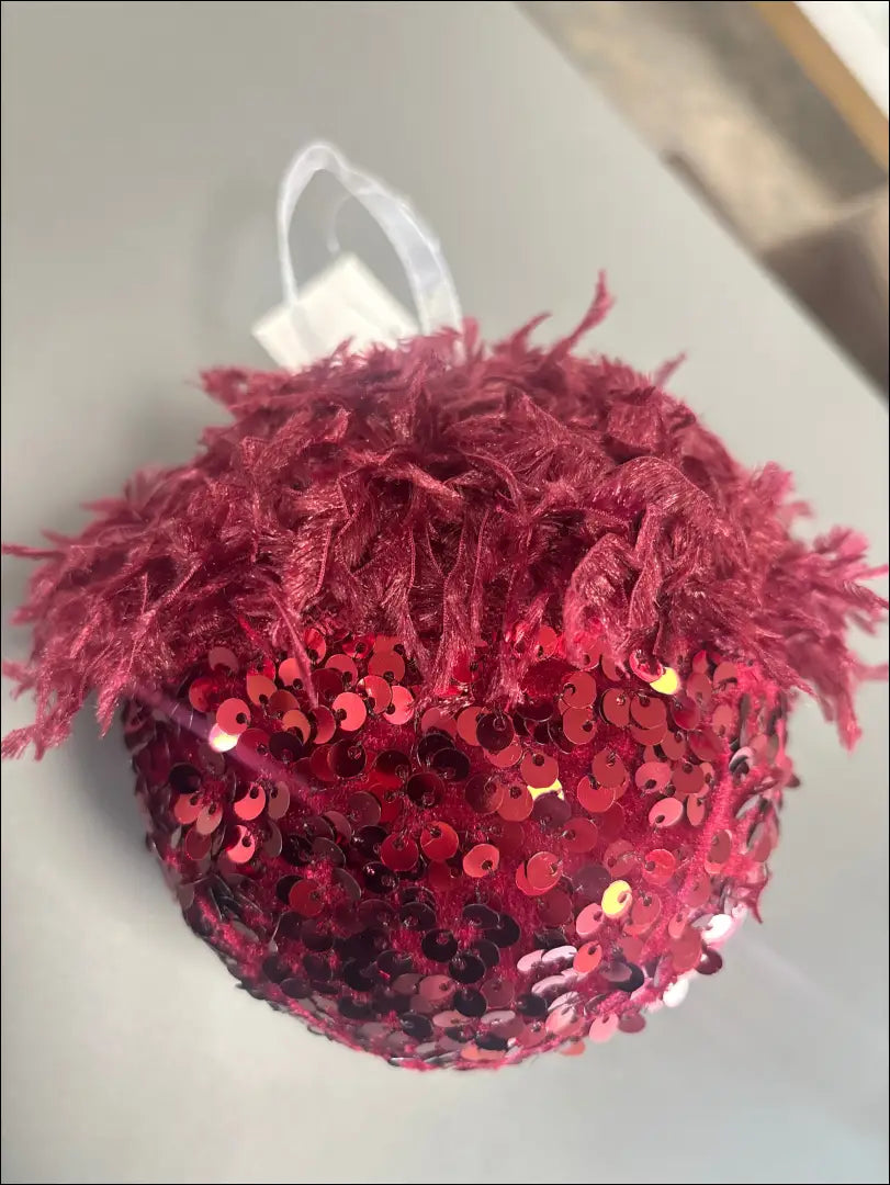 Kalėdinis burbulas DI12254 - €3 Save 50% __label:Pristatymas 1-2 d.d., color-raudona, kaledos, material-aksomas,