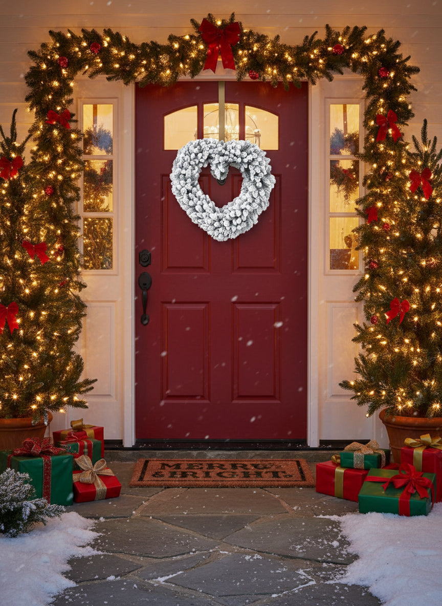 Kalėdinis vainikas DI4960 - €28 Save 60% 25-50, __label:Pristatymas 1-2 d.d., color-balta, color-zalia, kaledos €25