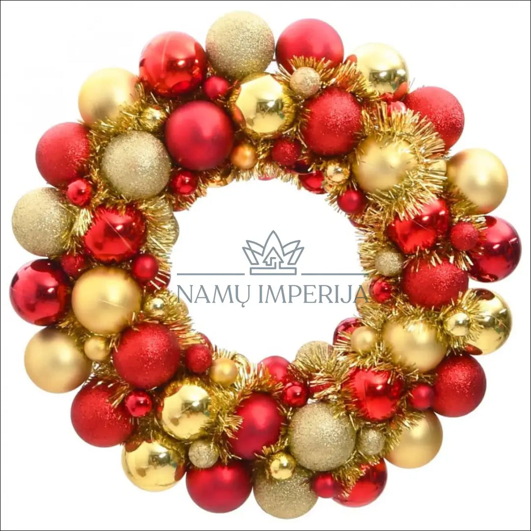 Kalėdinis vainikas DI5558 - €19 Save 60% color-auksine, color-raudona, kaledos, material-plastikas, under-25