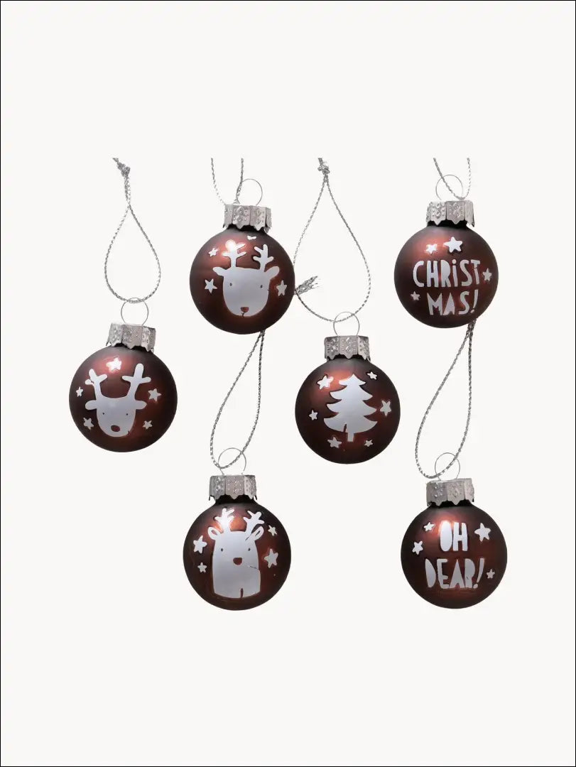 Kalėdinių burbuliukų komplektas (12vnt) DI4849 - €6 Save 50% __label:Pristatymas 1-2 d.d., color-balta, color-ruda,