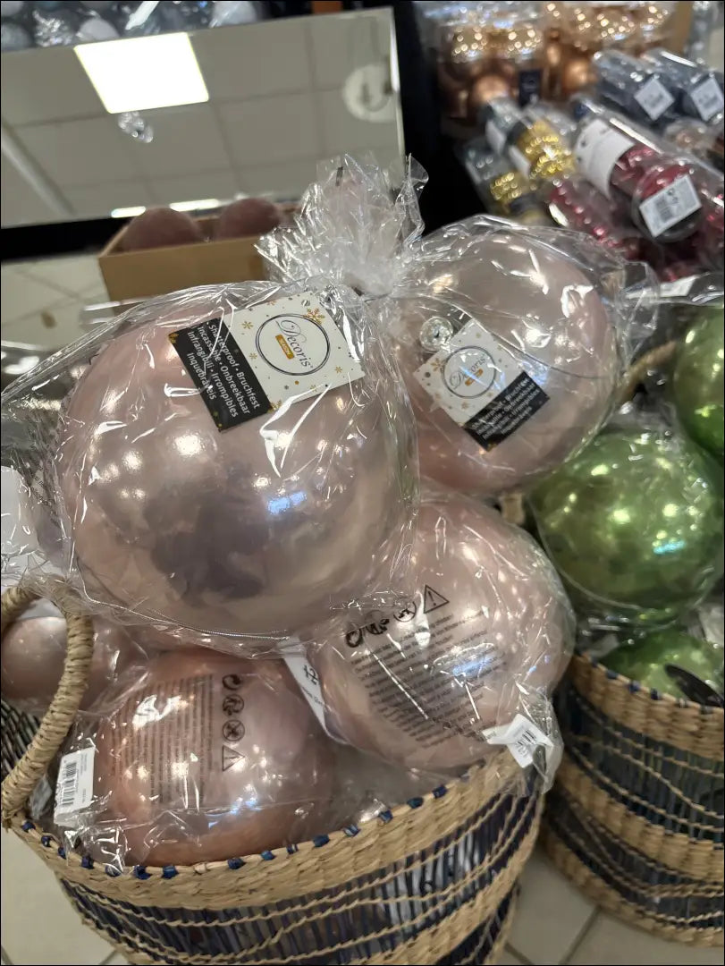 Kalėdinių burbulų komplektas (2vnt) DI4738 - €6 Save 50% __label:Pristatymas 1-2 d.d., color-rozine, kaledos,
