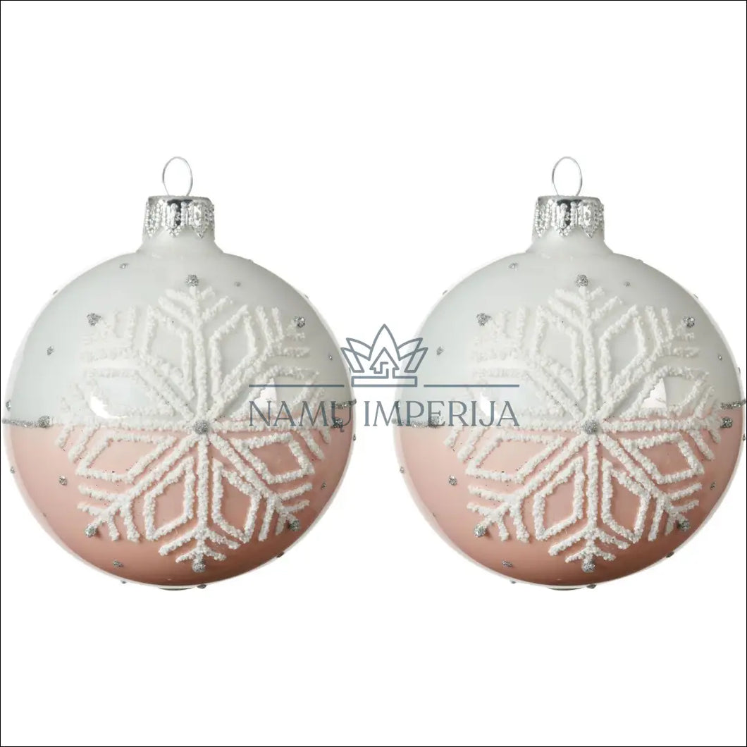 Kalėdinių burbulų komplektas (2vnt) DI4763 - €4 Save 65% color-balta, color-rozine, color-sidabrine, kaledos,