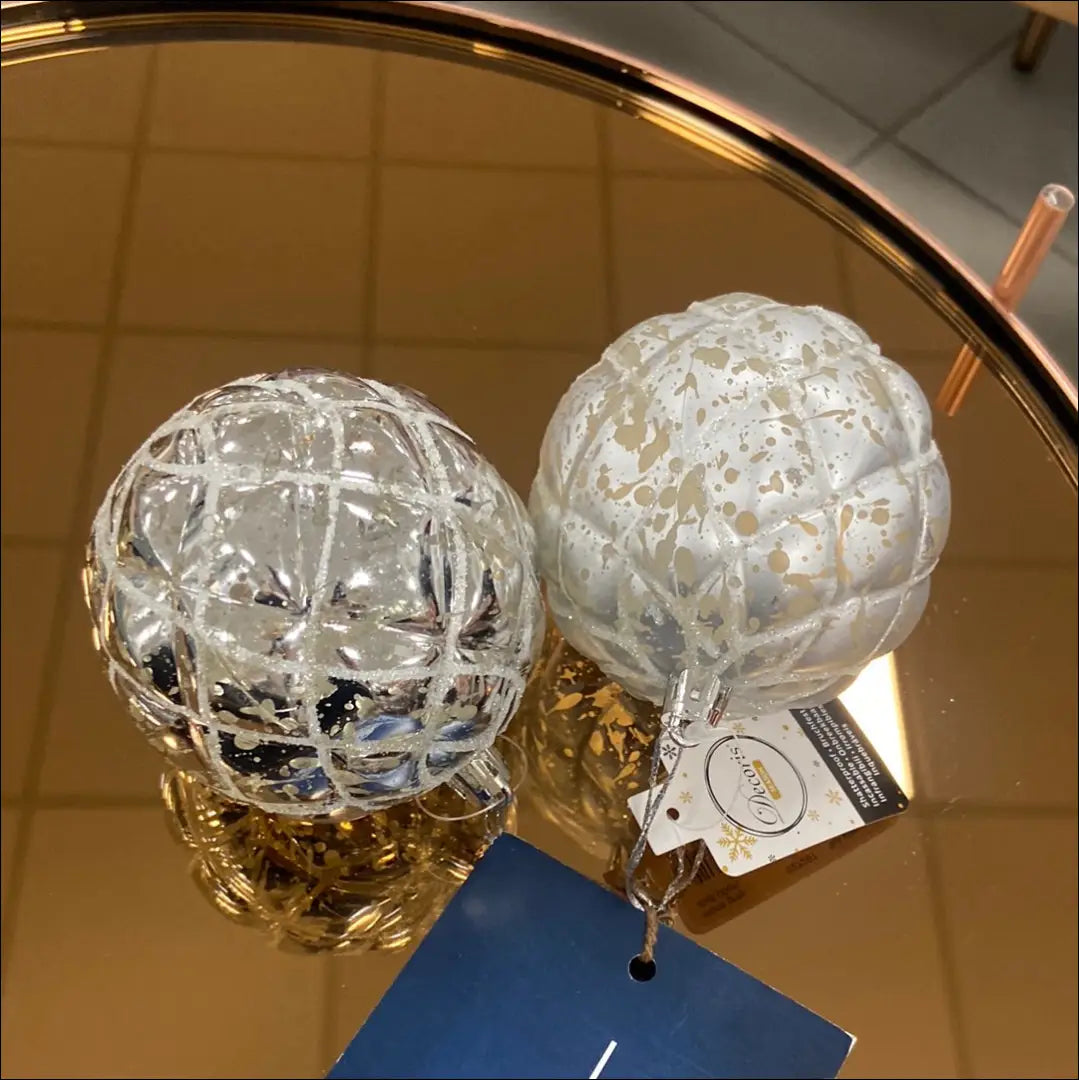 Kalėdinių burbulų komplektas (2vnt) DI4846 - €3 Save 60% __label:Pristatymas 1-2 d.d., color-sidabrine, kaledos,