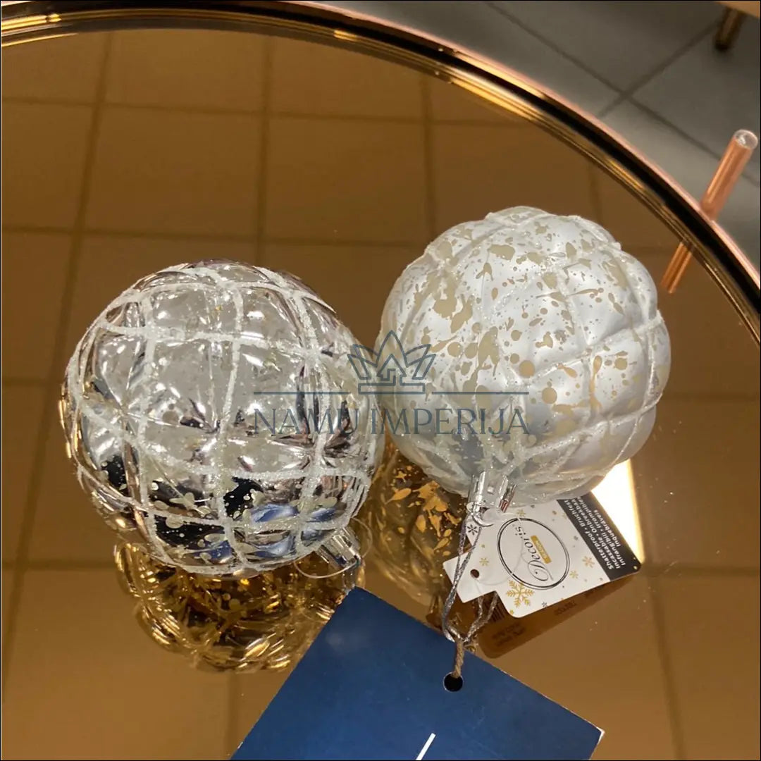 Kalėdinių burbulų komplektas (2vnt) DI4846 - €3 Save 60% color-sidabrine, kaledos, material-plastikas, under-25
