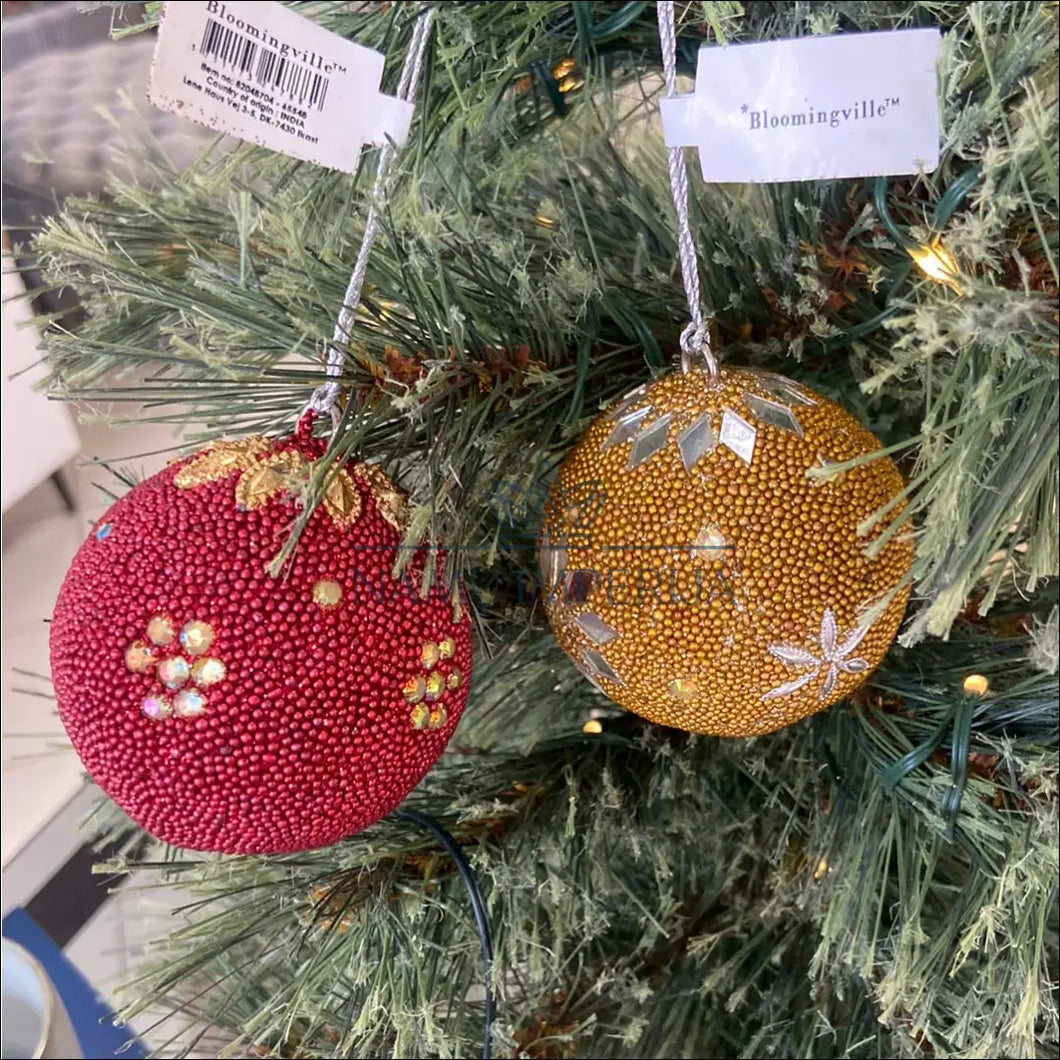 Kalėdinių burbulų komplektas (2vnt) DI4965 - €5 Save 60% color-auksine, color-geltona, color-raudona, kaledos,