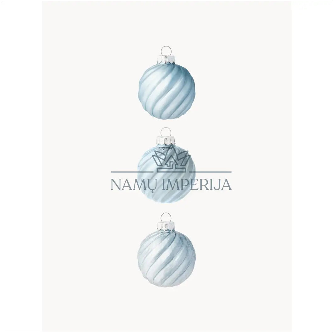 Kalėdinių burbulų komplektas (3vnt) DI4753 - €3 Save 60% color-melyna, kaledos, material-stiklas, under-25 Iki