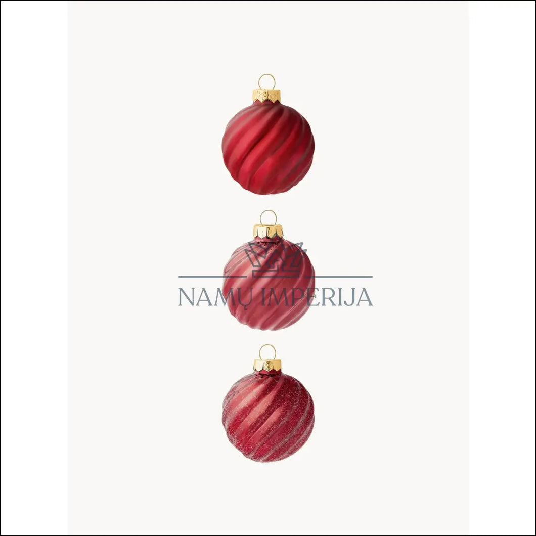 Kalėdinių burbulų komplektas (3vnt) DI4755 - €3 Save 60% color-raudona, kaledos, material-stiklas, under-25 Iki