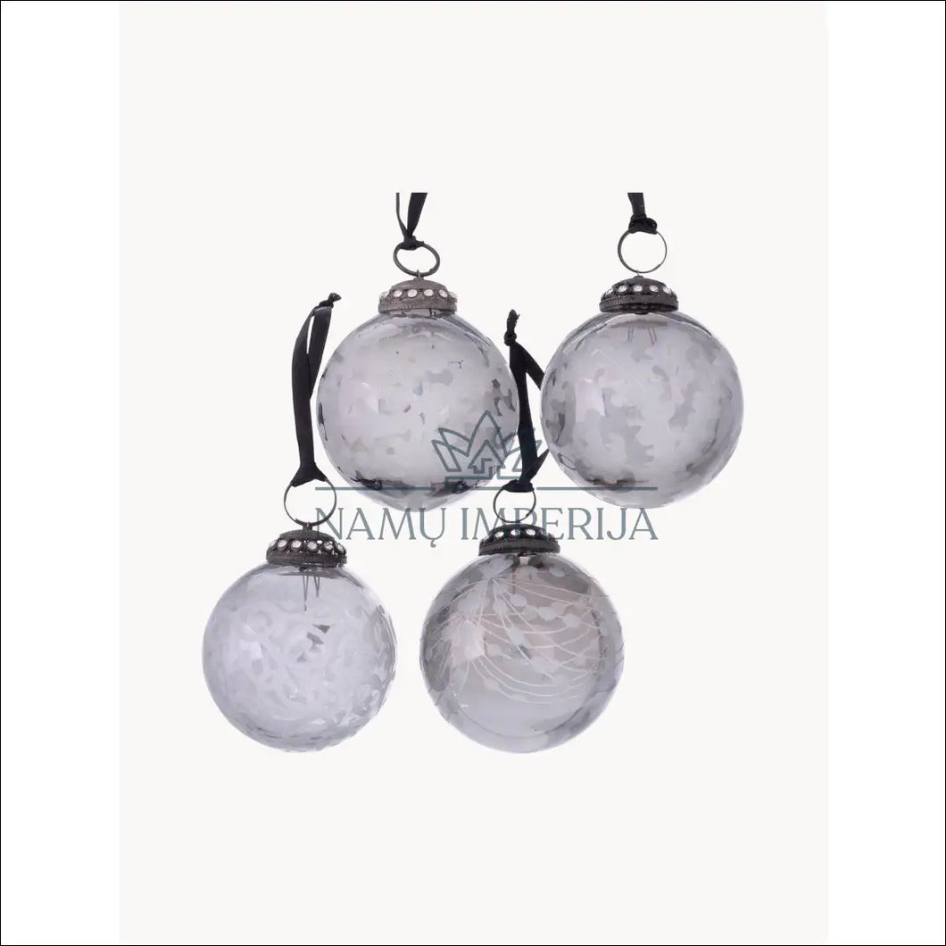 Kalėdinių burbulų komplektas (4vnt) DI4783 - €14 Save 60% color-juoda, color-pilka, kaledos, material-stiklas,