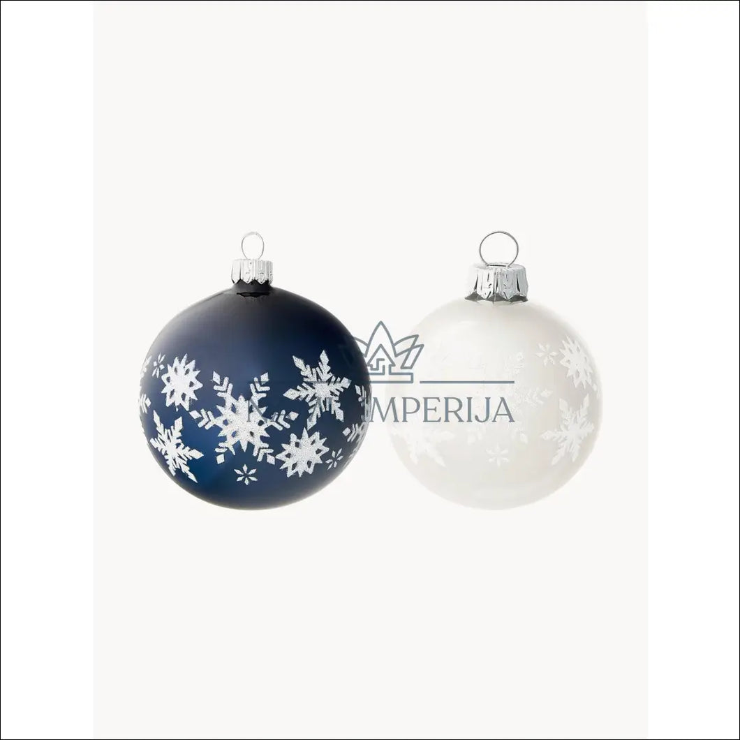 Kalėdinių burbulų komplektas (6vnt) DI4827 - €7 Save 60% color-balta, color-melyna, kaledos, material-stiklas,