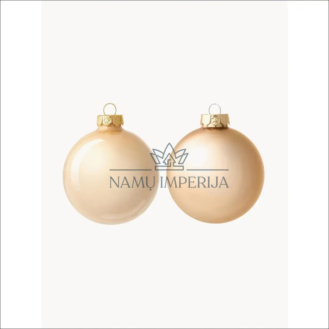 Kalėdinių burbulų komplektas (6vnt) DI4930 - €4 Save 65% color-auksine, color-kremas, kaledos, material-stiklas,